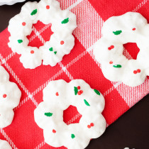 Bring these meringue wreaths to your next holiday party and add some cheer to the holiday table.