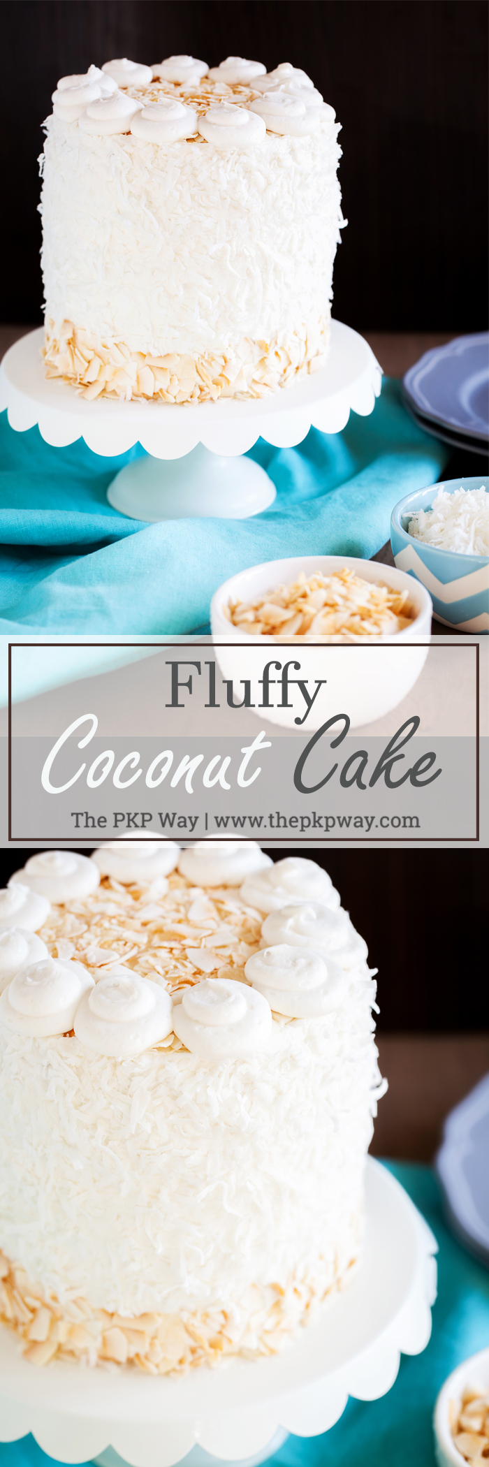 Moist and fluffy coconut cake is studded with shredded coconut, filled and covered with a luscious coconut frosting made from coconut milk, and adorned with BOTH toasted coconut and sweetened coconut.